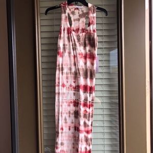 YFB Tan and Brick Mid Length Dress